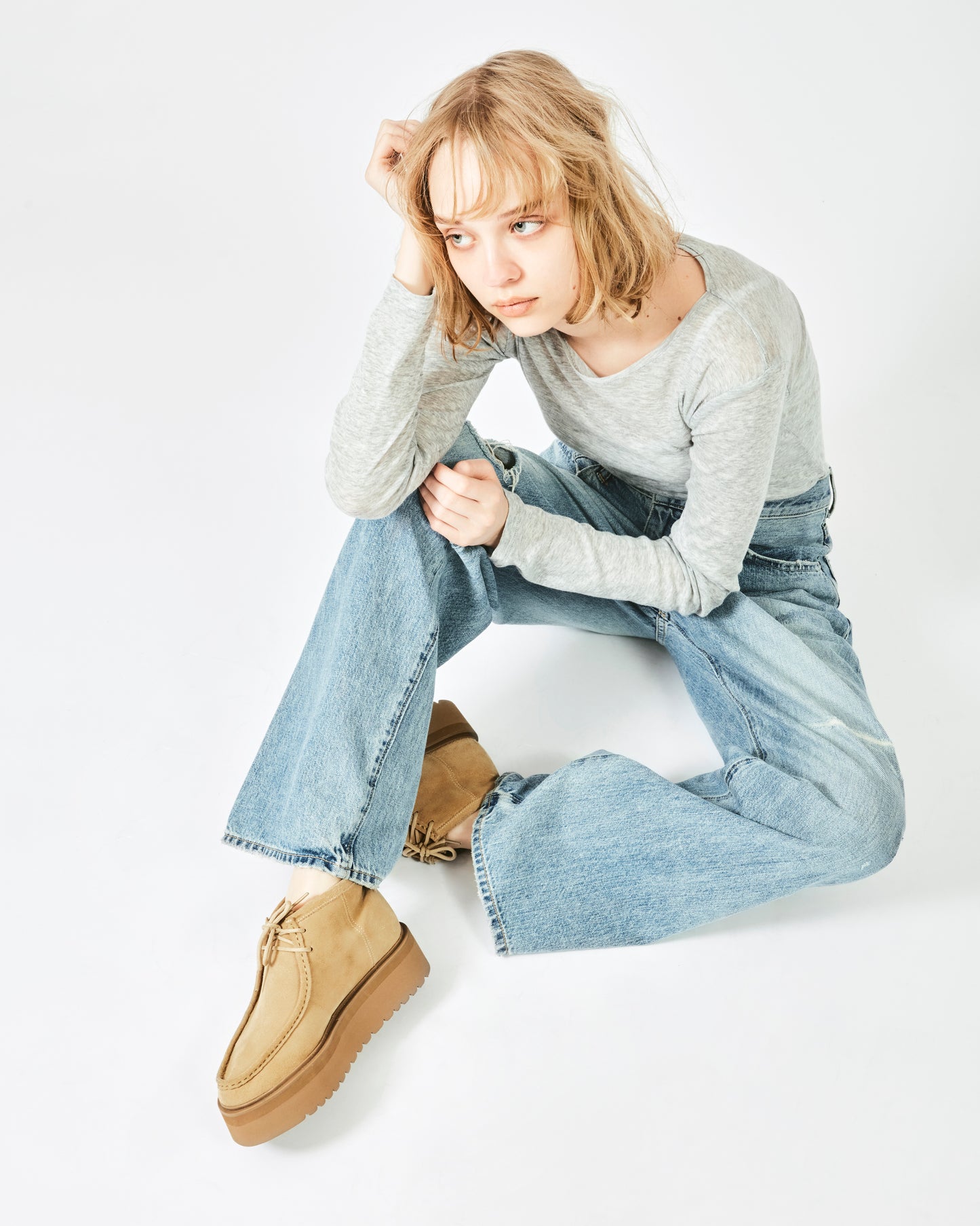 MOC SHORT BOOTS BEIGE SUEDE