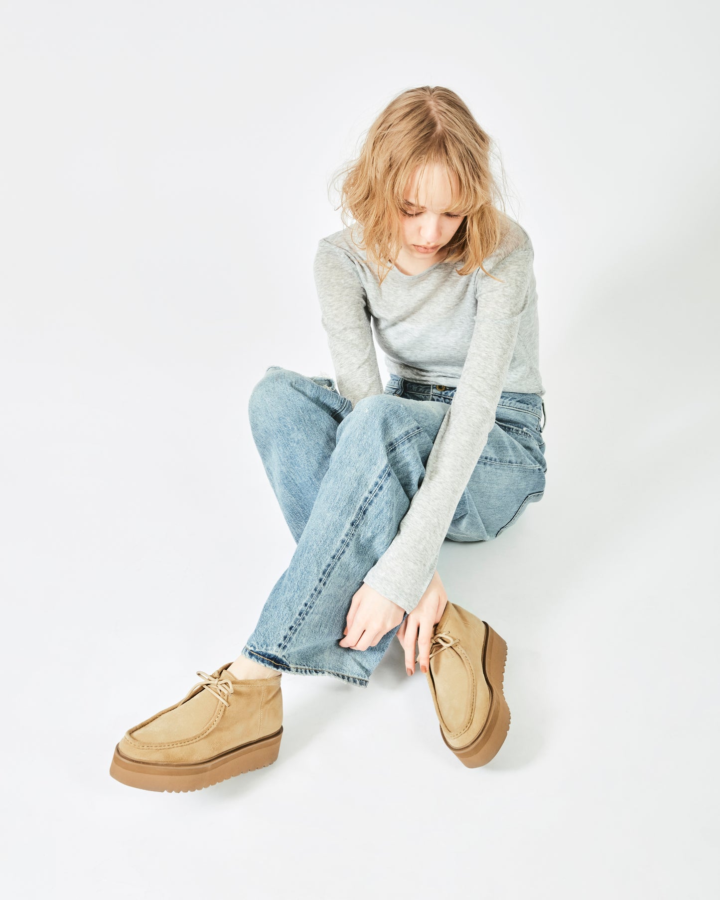 MOC SHORT BOOTS BEIGE SUEDE