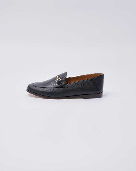 BIT SLIP ON SHOES GRAIN LEATHER BLACK