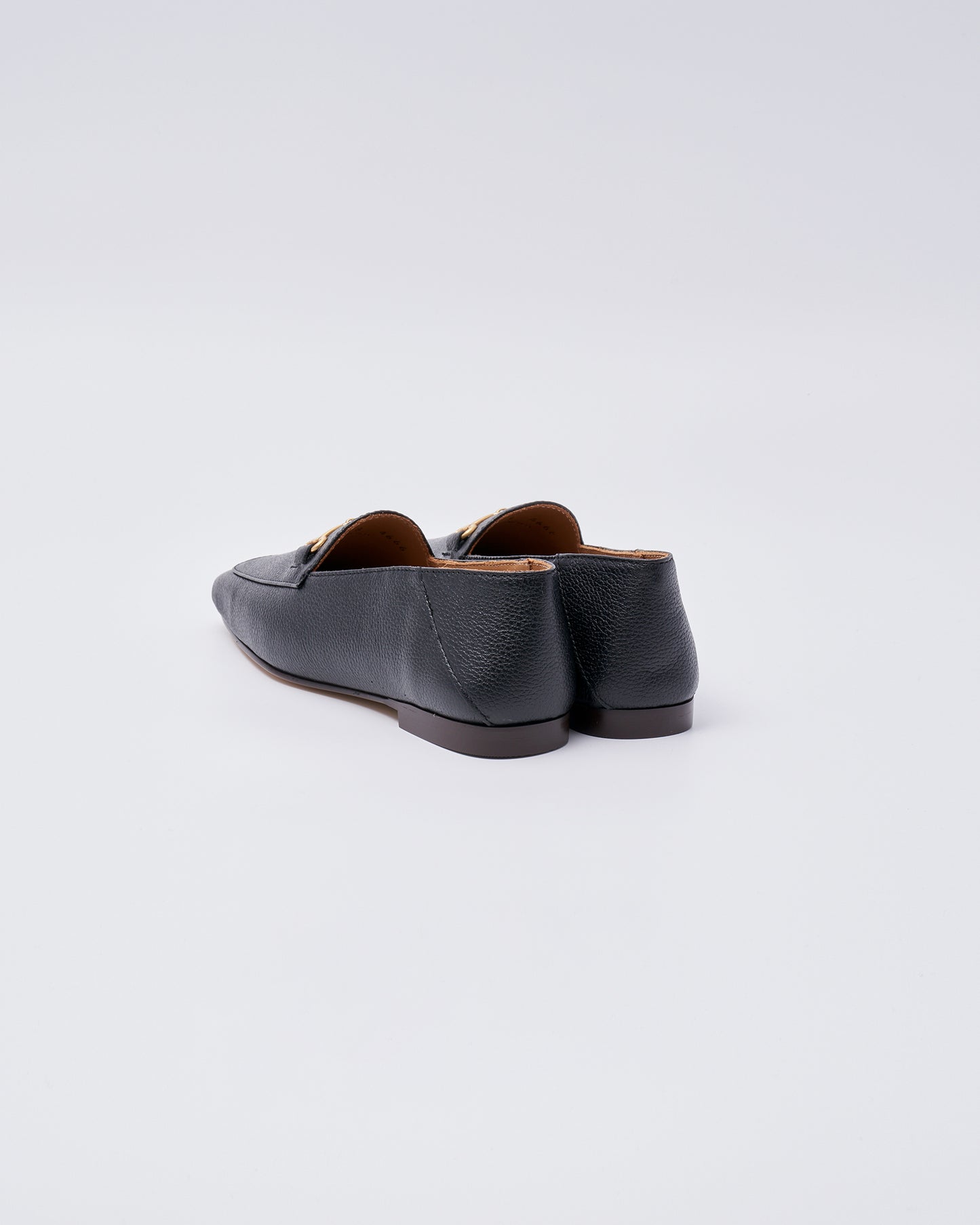 BIT SLIP ON SQUARE SHOES GRAIN LEATHER BLACK