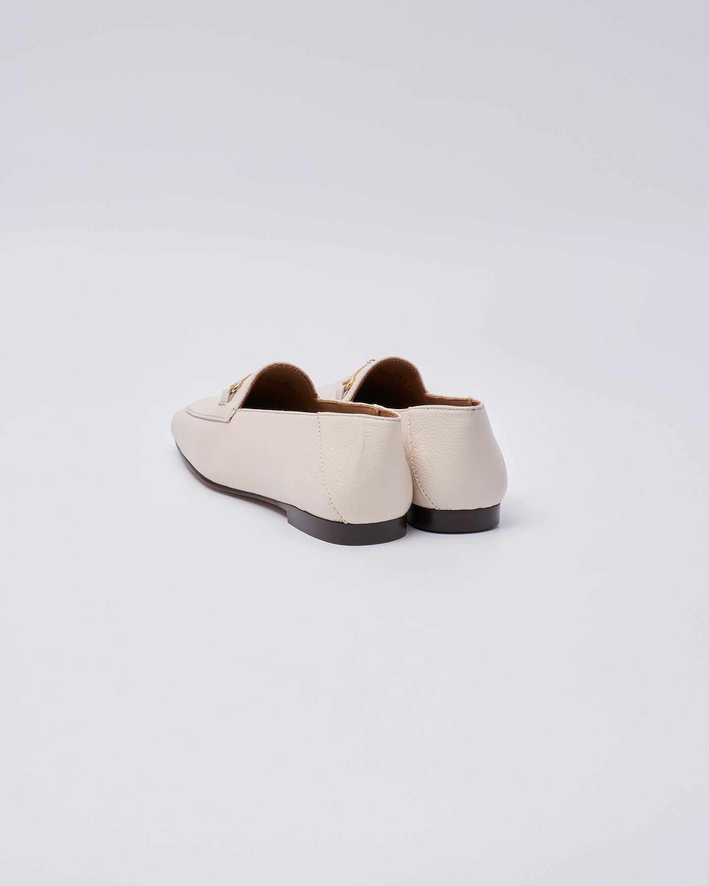BIT SLIP ON SQUARE SHOES GRAIN LEATHER WHITE