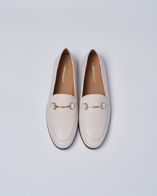 BIT SLIP ON SHOES GRAIN LEATHER WHITE