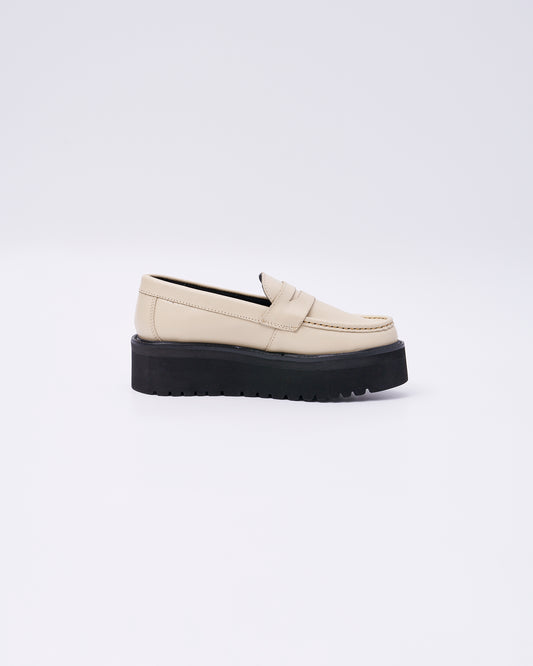 PLATFORM LOAFERS ECRU