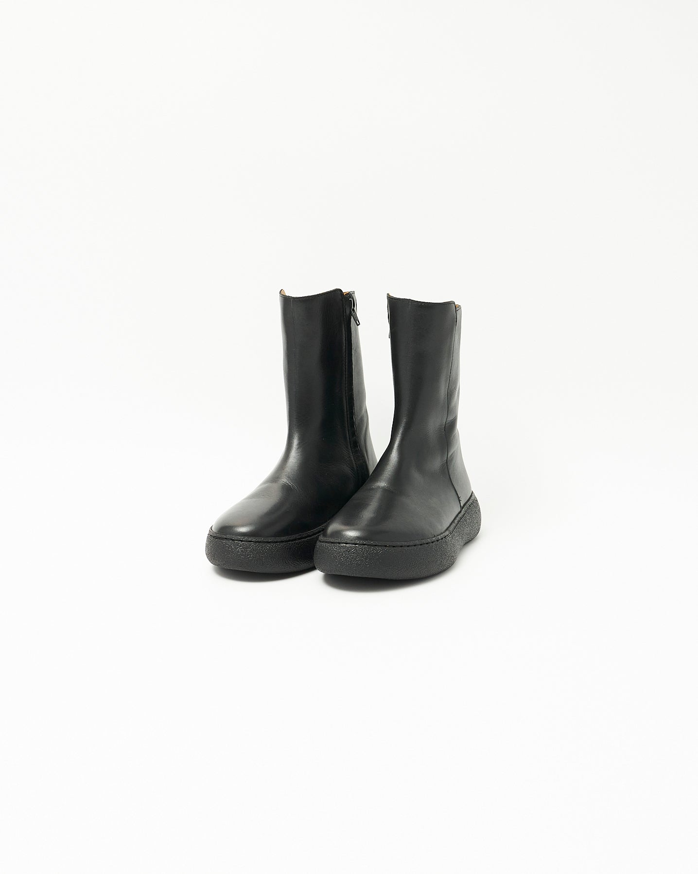 WRAP SOLE SIDE ZIP BOOTS BLACK