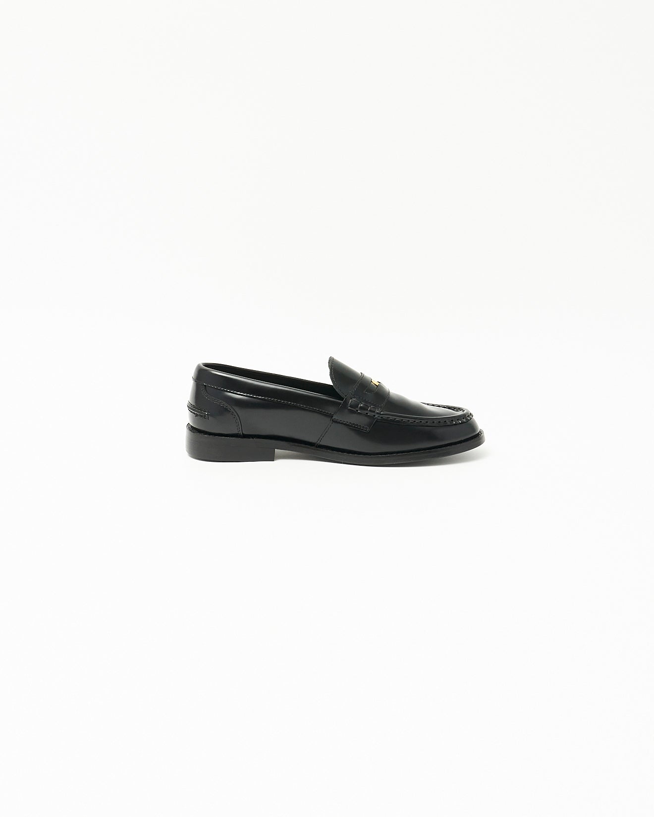 ALMOND TOE PENNY LOAFERS BLACK