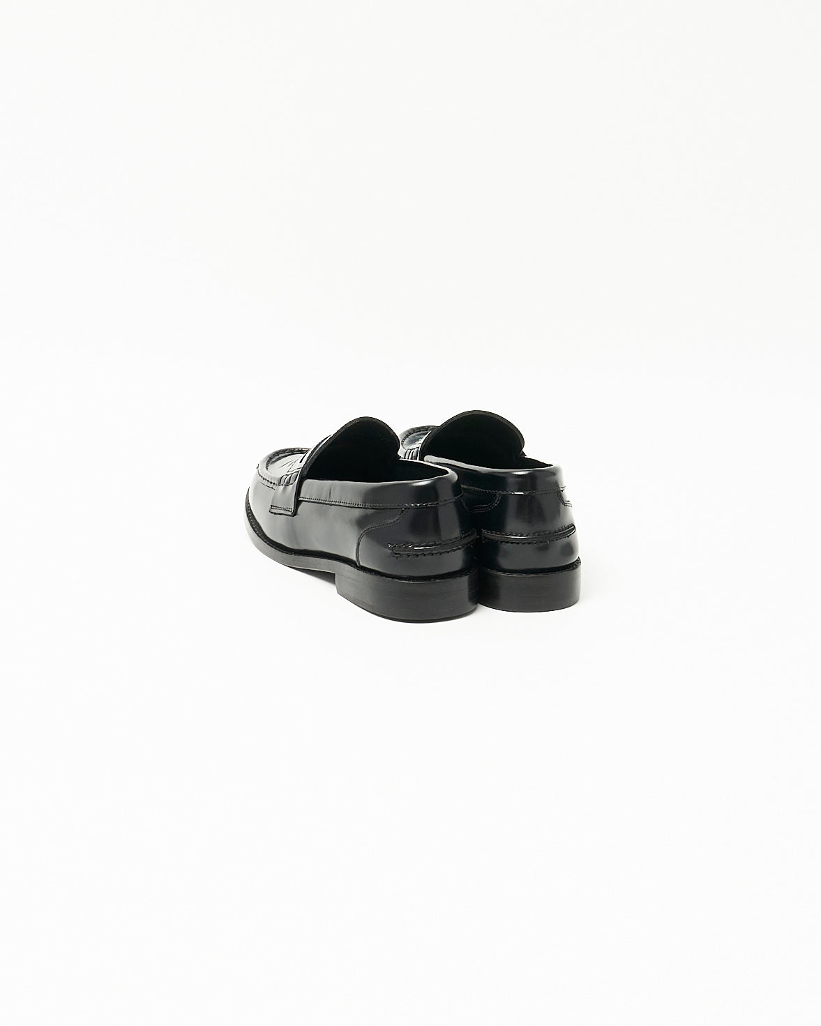 ALMOND TOE PENNY LOAFERS BLACK