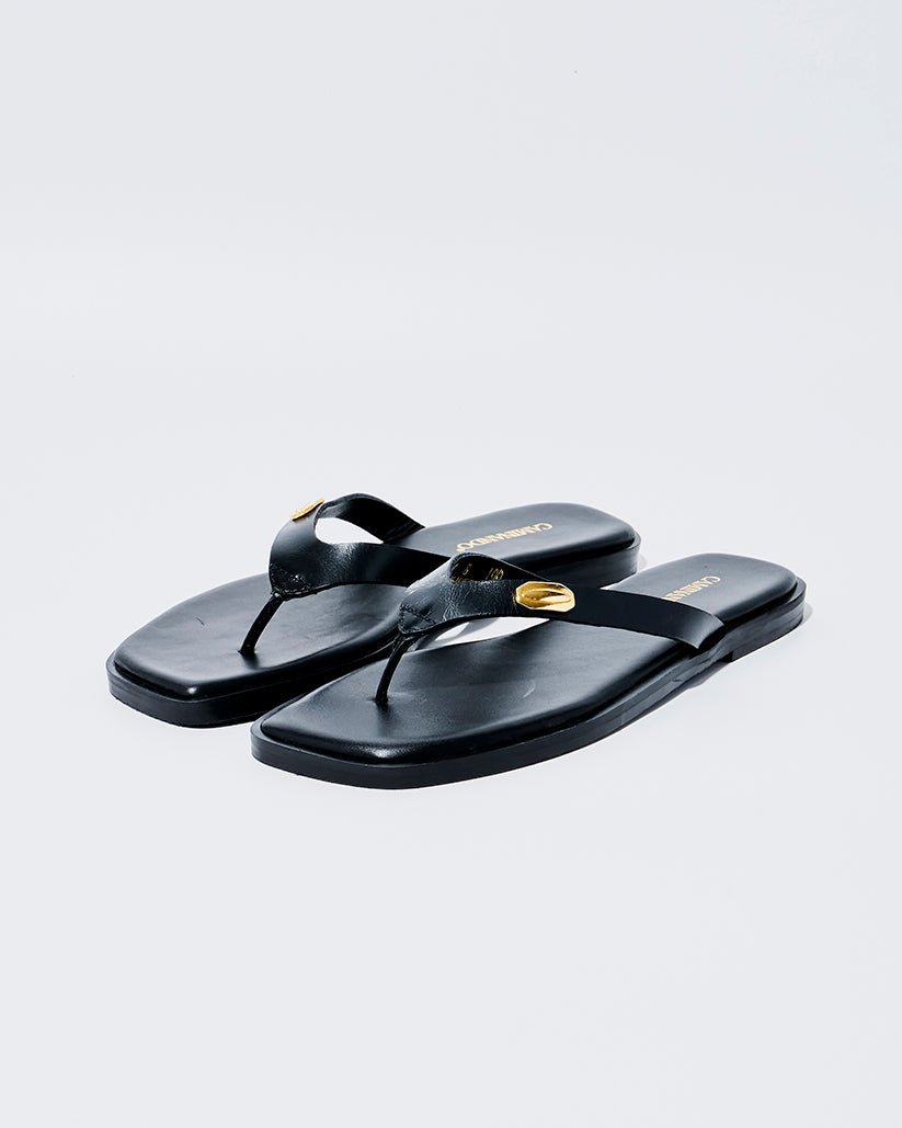 THONG FLAT SANDALS BLACK