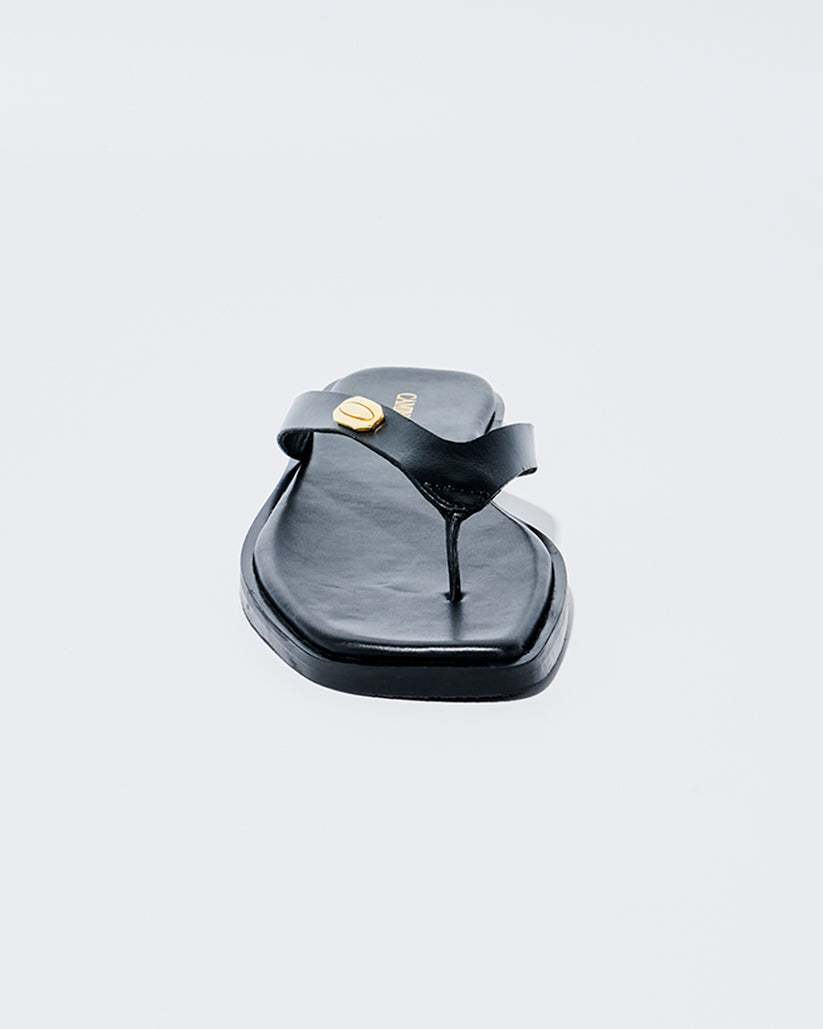 THONG FLAT SANDALS BLACK