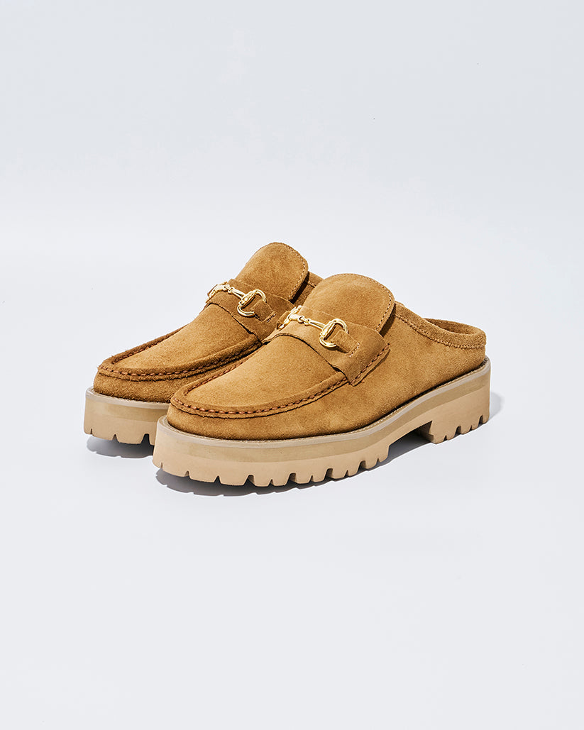 MID BIT MULE CAMEL SUEDE