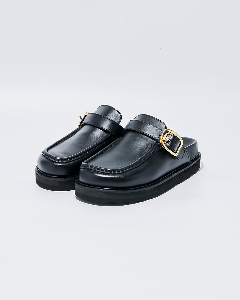 ONE STRAP MOC MULE BLACK