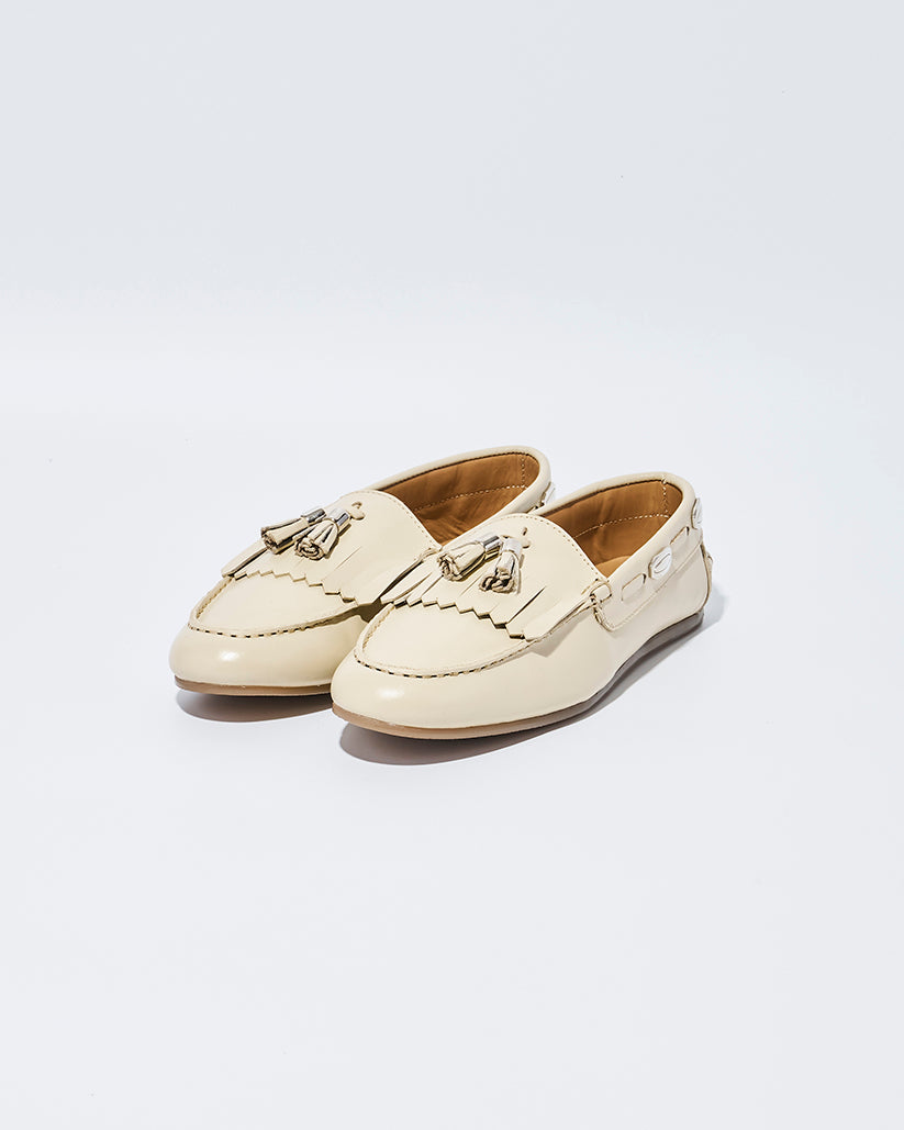 TASSEL MOC SHOES ECRU