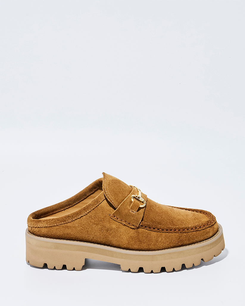 MID BIT MULE CAMEL SUEDE