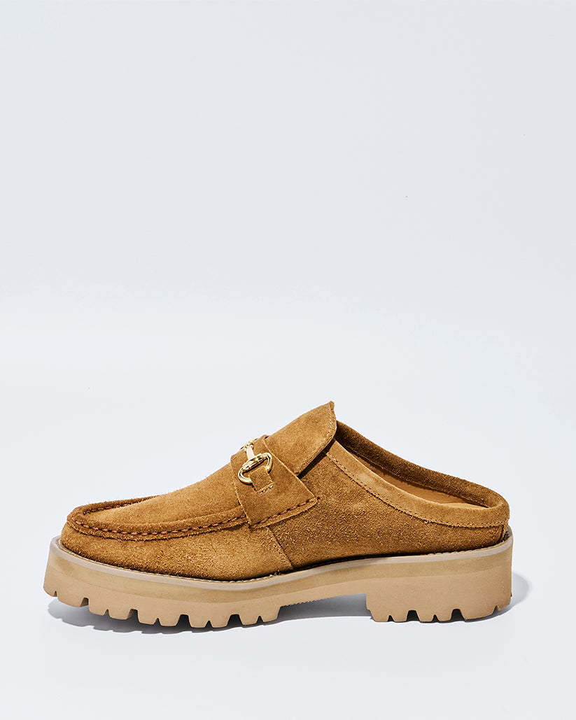 MID BIT MULE CAMEL SUEDE