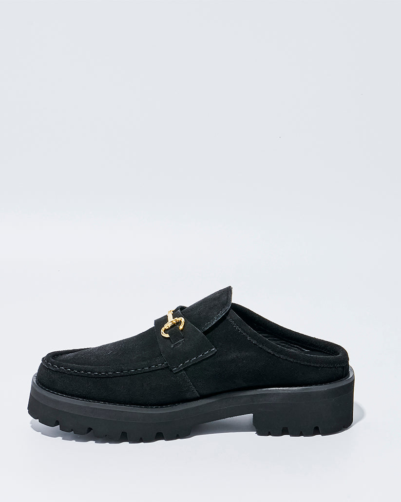 MID BIT MULE BLACK SUEDE