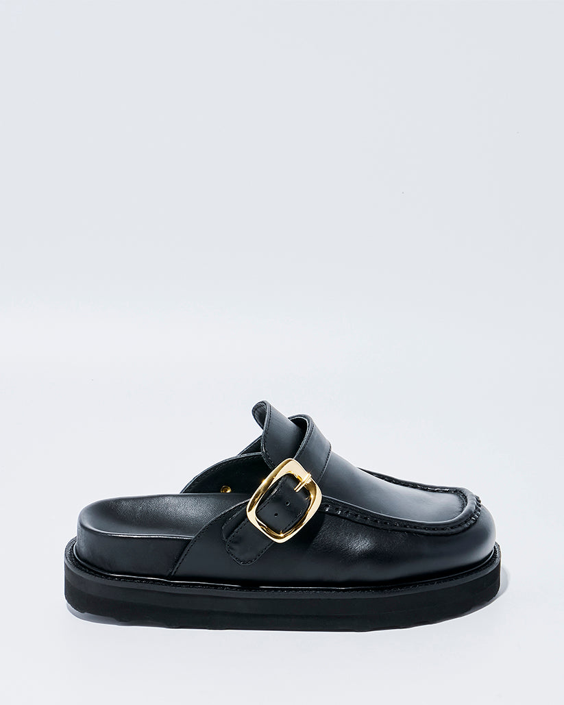 ONE STRAP MOC MULE BLACK