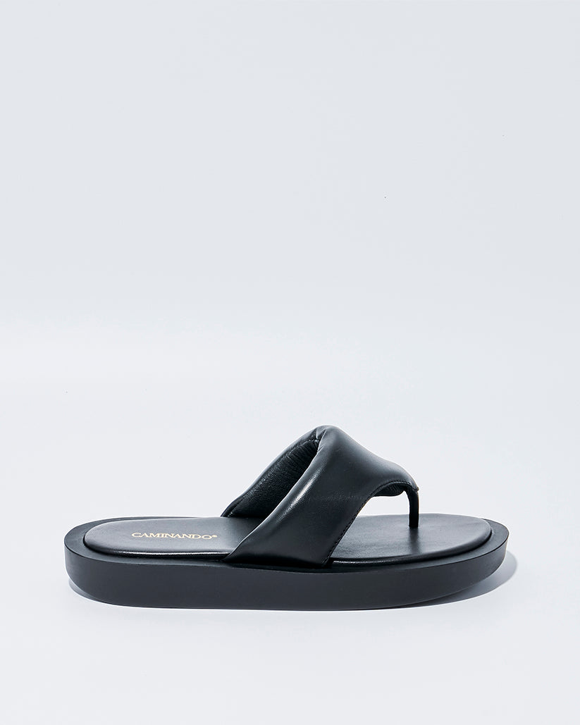 PADDED THONG SANDALS BLACK