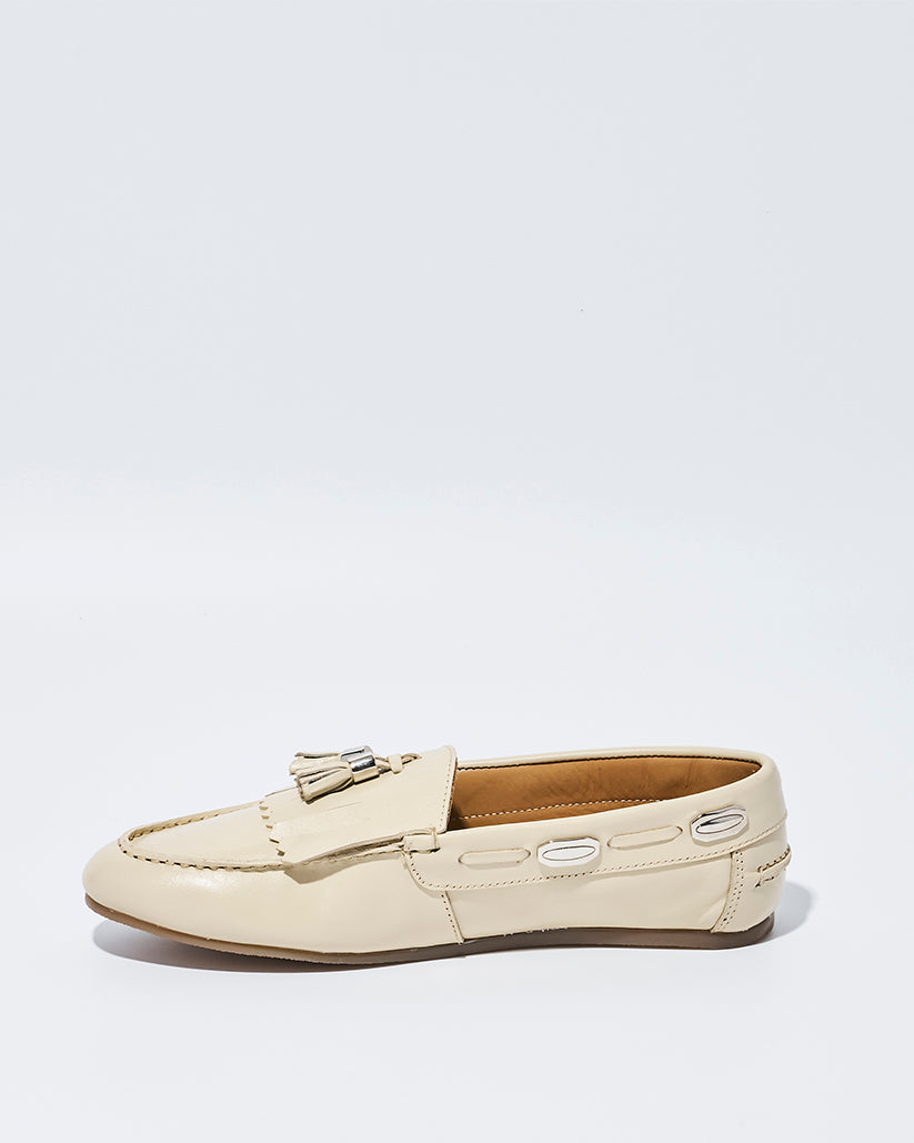 TASSEL MOC SHOES ECRU