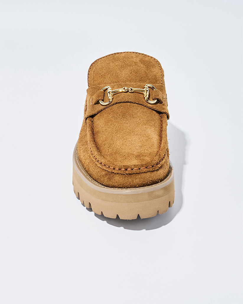MID BIT MULE CAMEL SUEDE