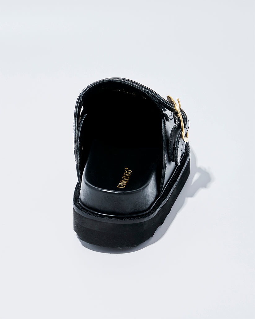 ONE STRAP MOC MULE BLACK