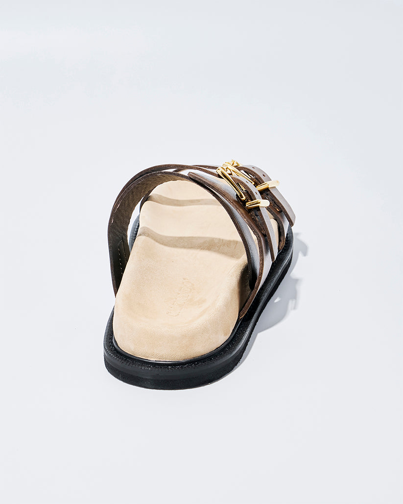 DOUBLE BUCKLE SANDALS BROWN