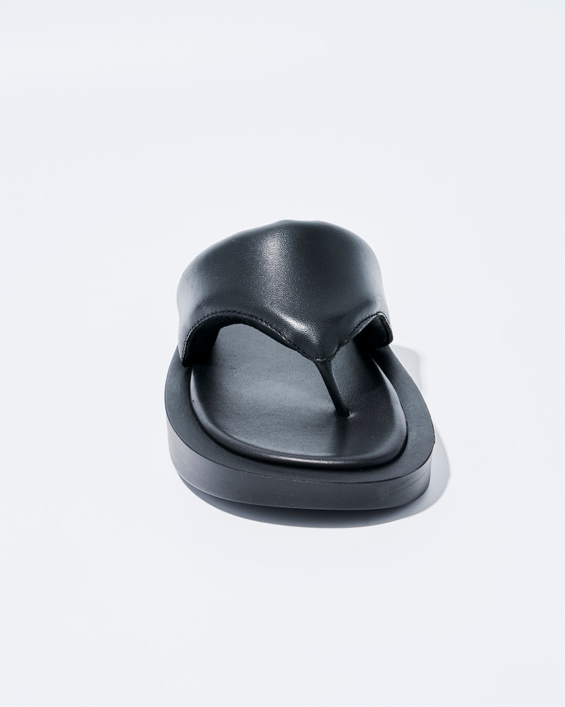 PADDED THONG SANDALS BLACK