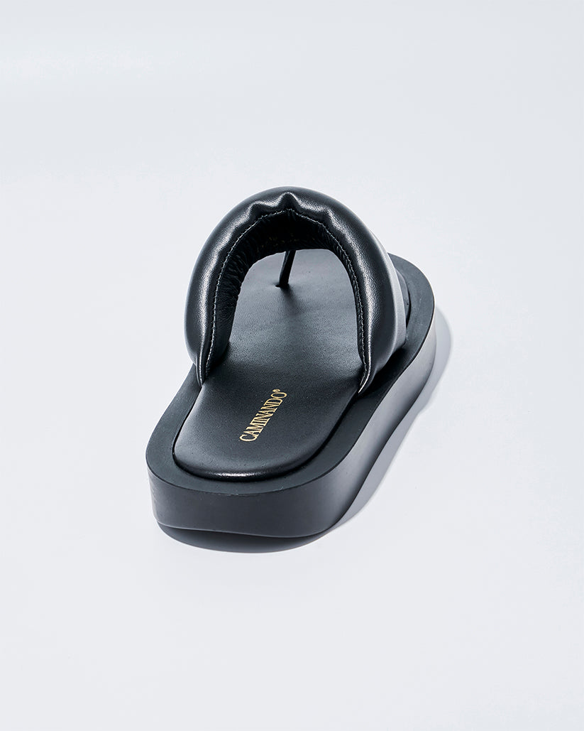 PADDED THONG SANDALS BLACK