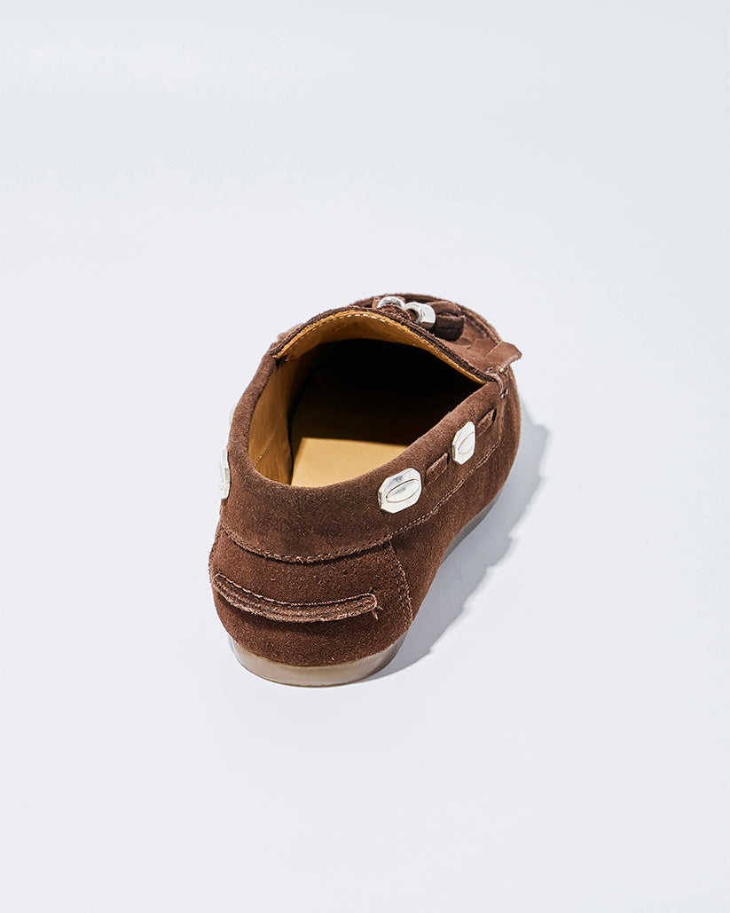 TASSEL MOC SHOES BROWN SUEDE