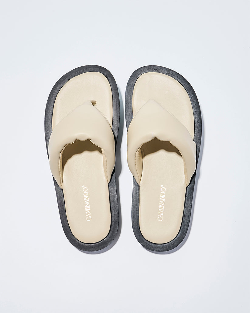 PADDED THONG SANDALS LAMB