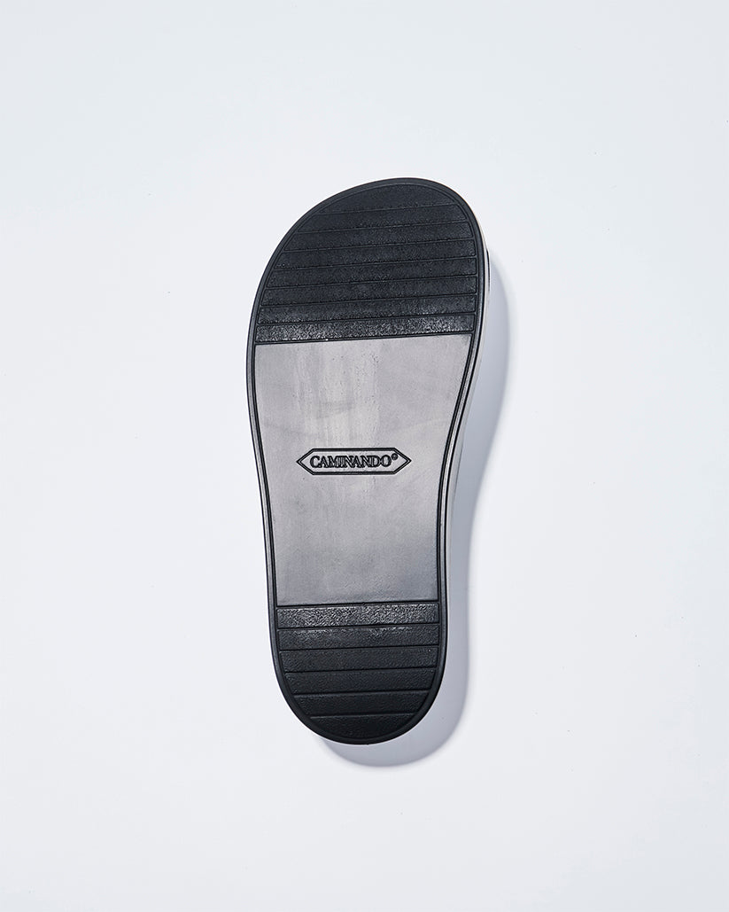 SLIDE BUCKLE PLATFORM SANDALS BLACK SUEDE