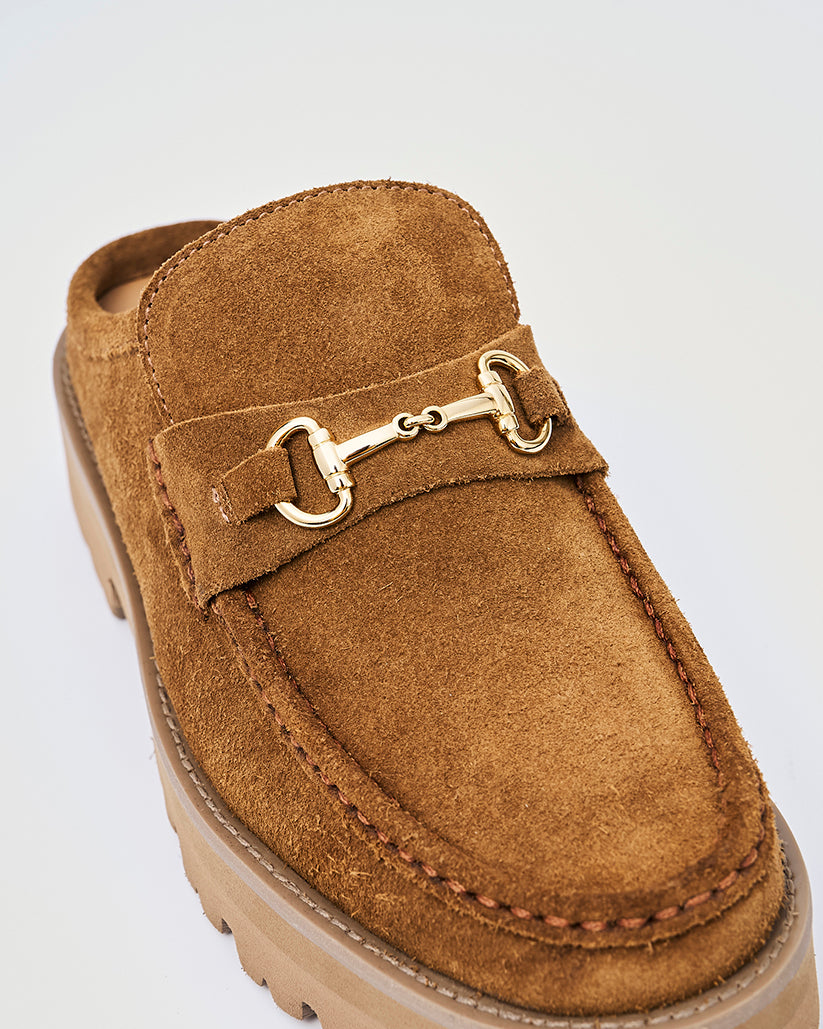 MID BIT MULE CAMEL SUEDE