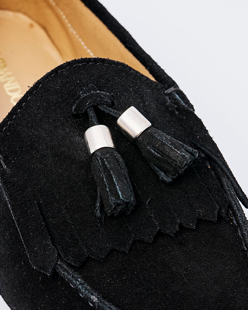 TASSEL MOC SHOES BLACK SUEDE