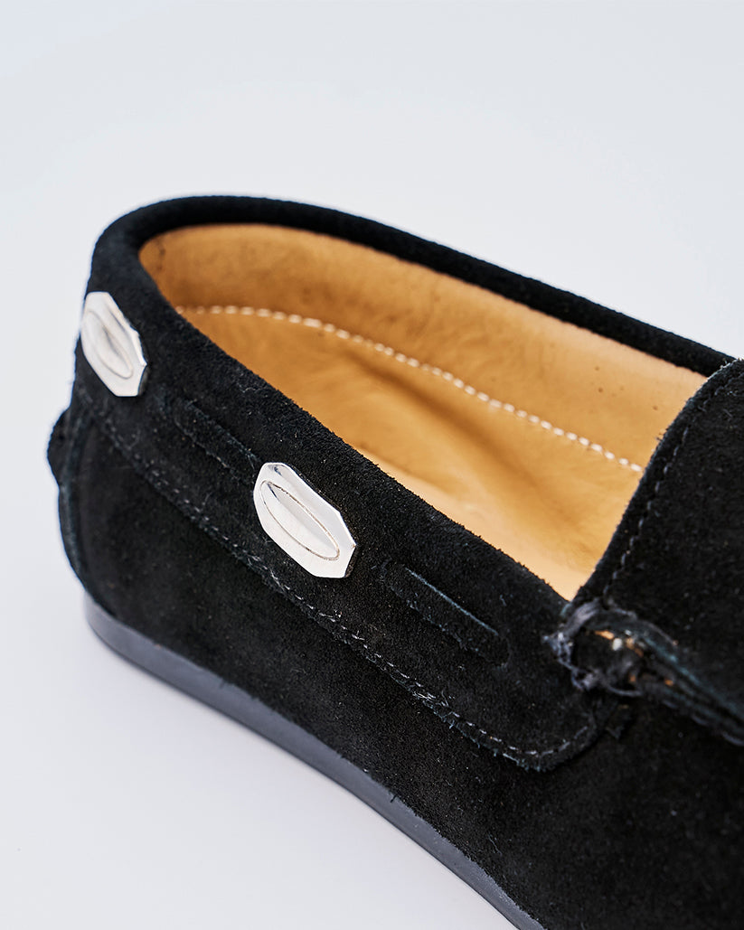 TASSEL MOC SHOES BLACK SUEDE
