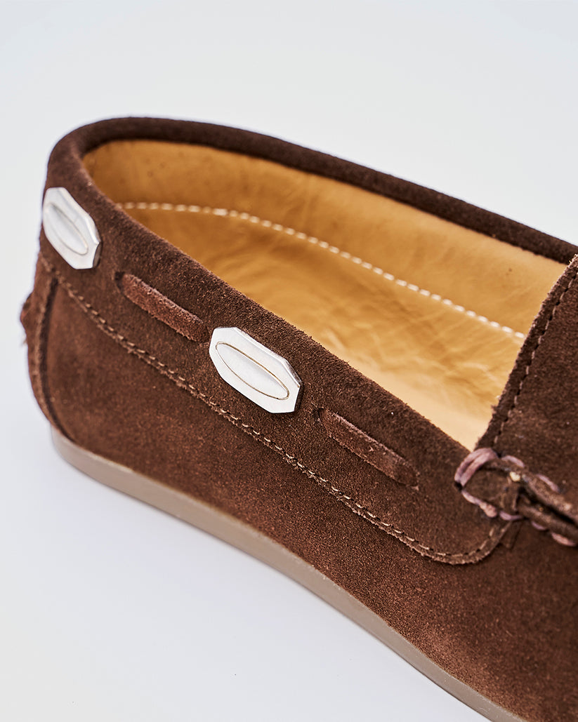 TASSEL MOC SHOES BROWN SUEDE