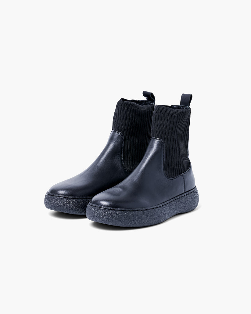ANKLE RIB BOOTS BLACK