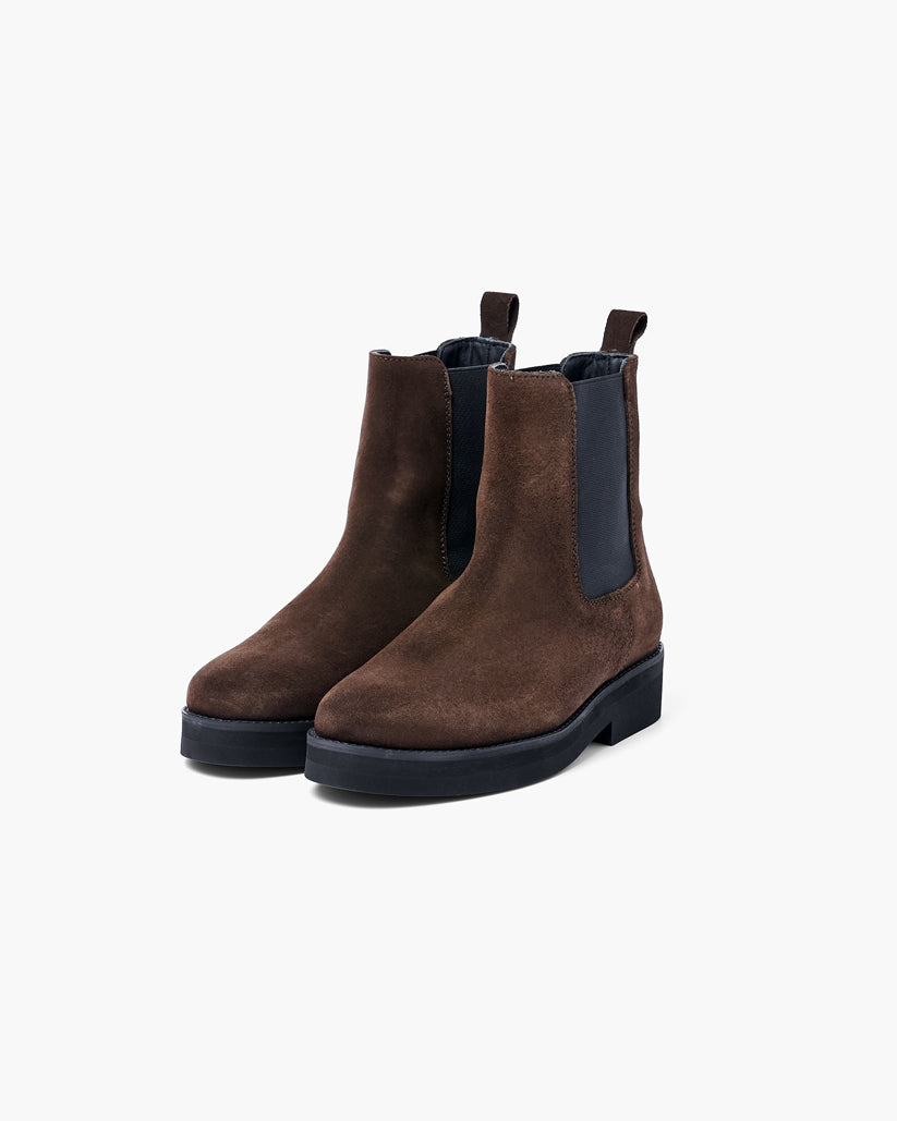 SIDE GOA SHORT BOOTS DARK BROWN SUEDE