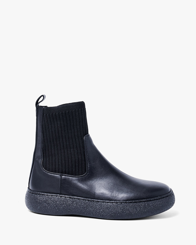 ANKLE RIB BOOTS BLACK