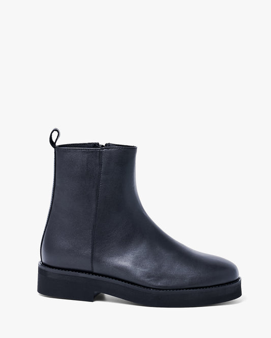 SIDE ZIP SHORT BOOTS BLACK