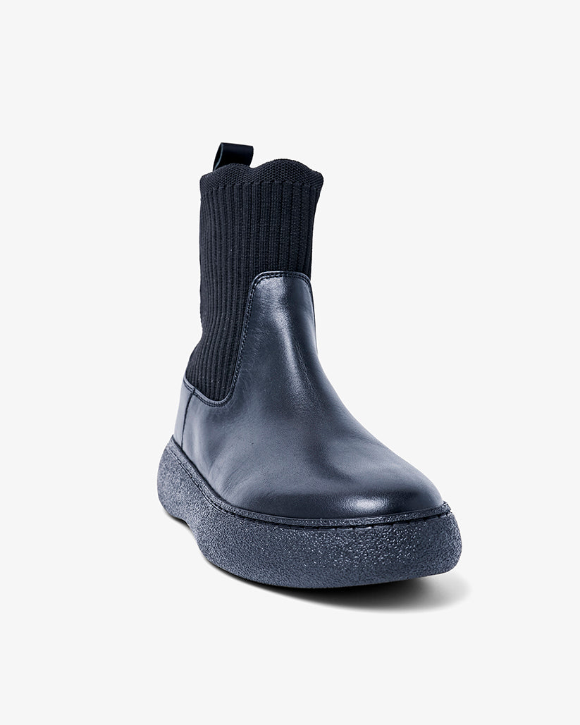 ANKLE RIB BOOTS BLACK