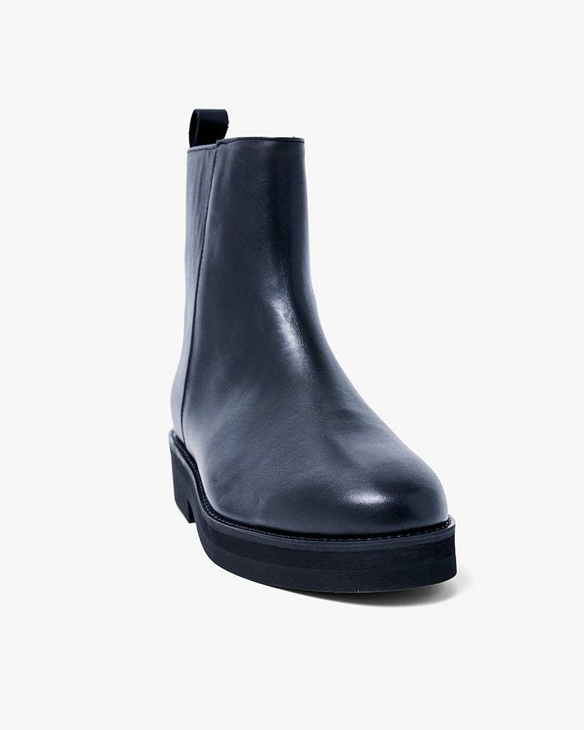 SIDE ZIP SHORT BOOTS BLACK