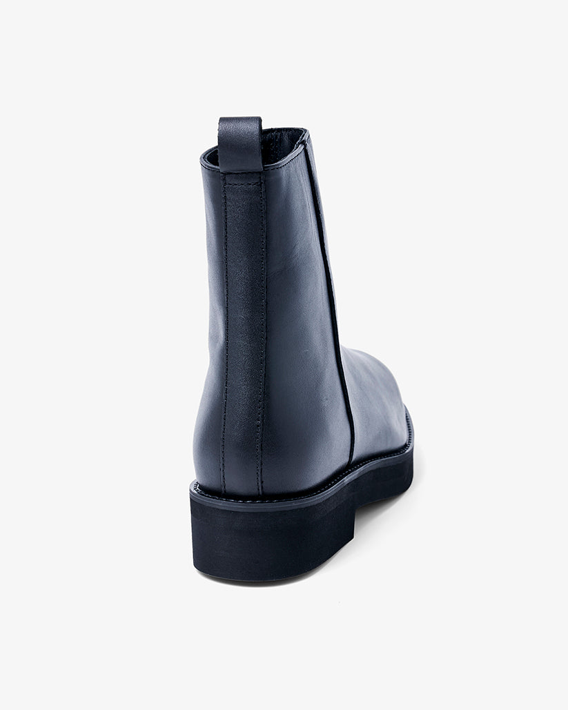 SIDE ZIP SHORT BOOTS BLACK