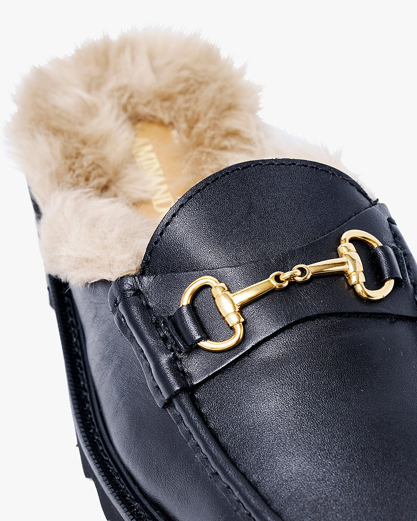 SHEARING LINED BIT MULE BLACK