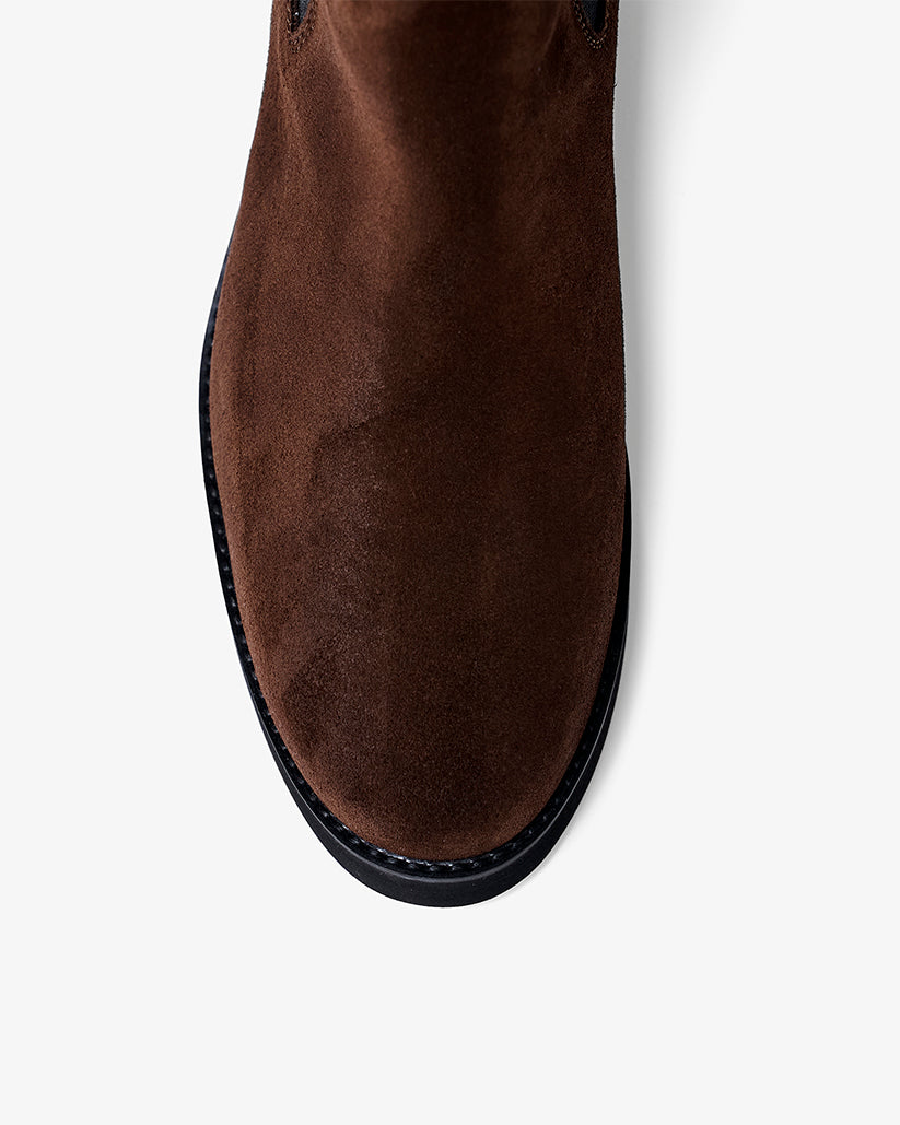 SIDE GOA SHORT BOOTS DARK BROWN SUEDE