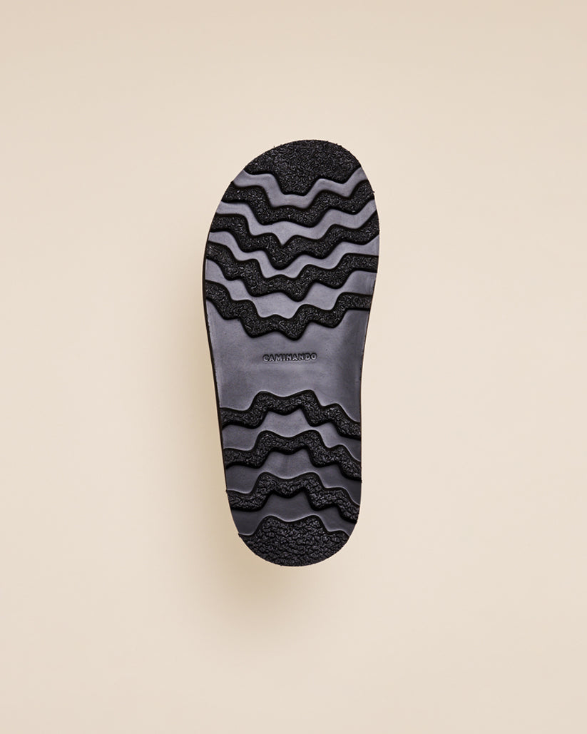SHEARING BUCKLE SANDALS GRAIN LEATHER BLACK
