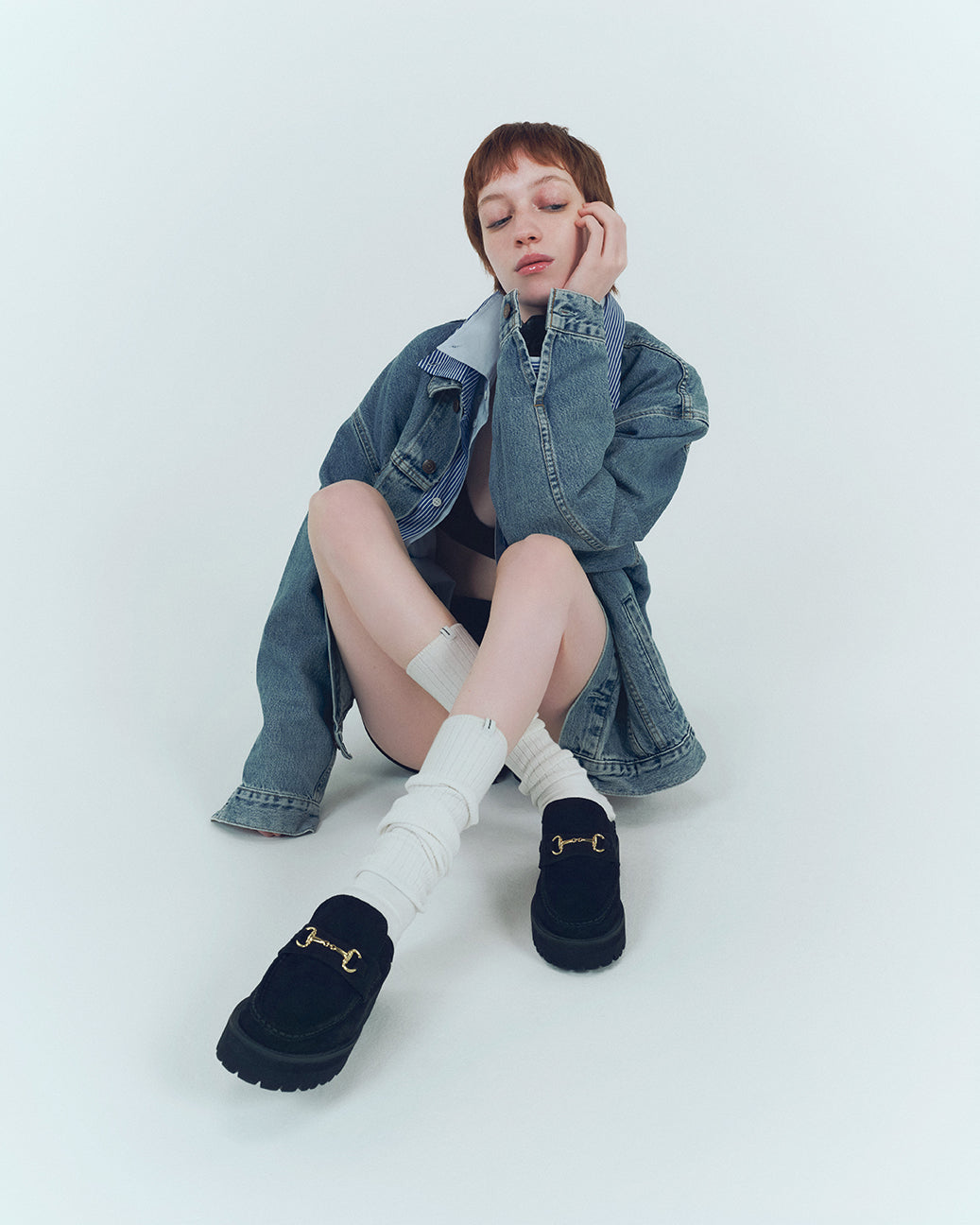 MID BIT MULE BLACK SUEDE