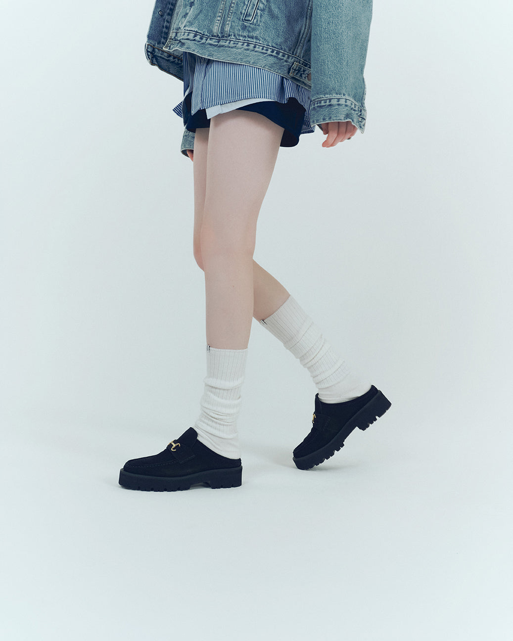 MID BIT MULE BLACK SUEDE