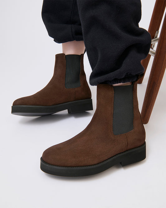 SIDE GOA SHORT BOOTS DARK BROWN SUEDE