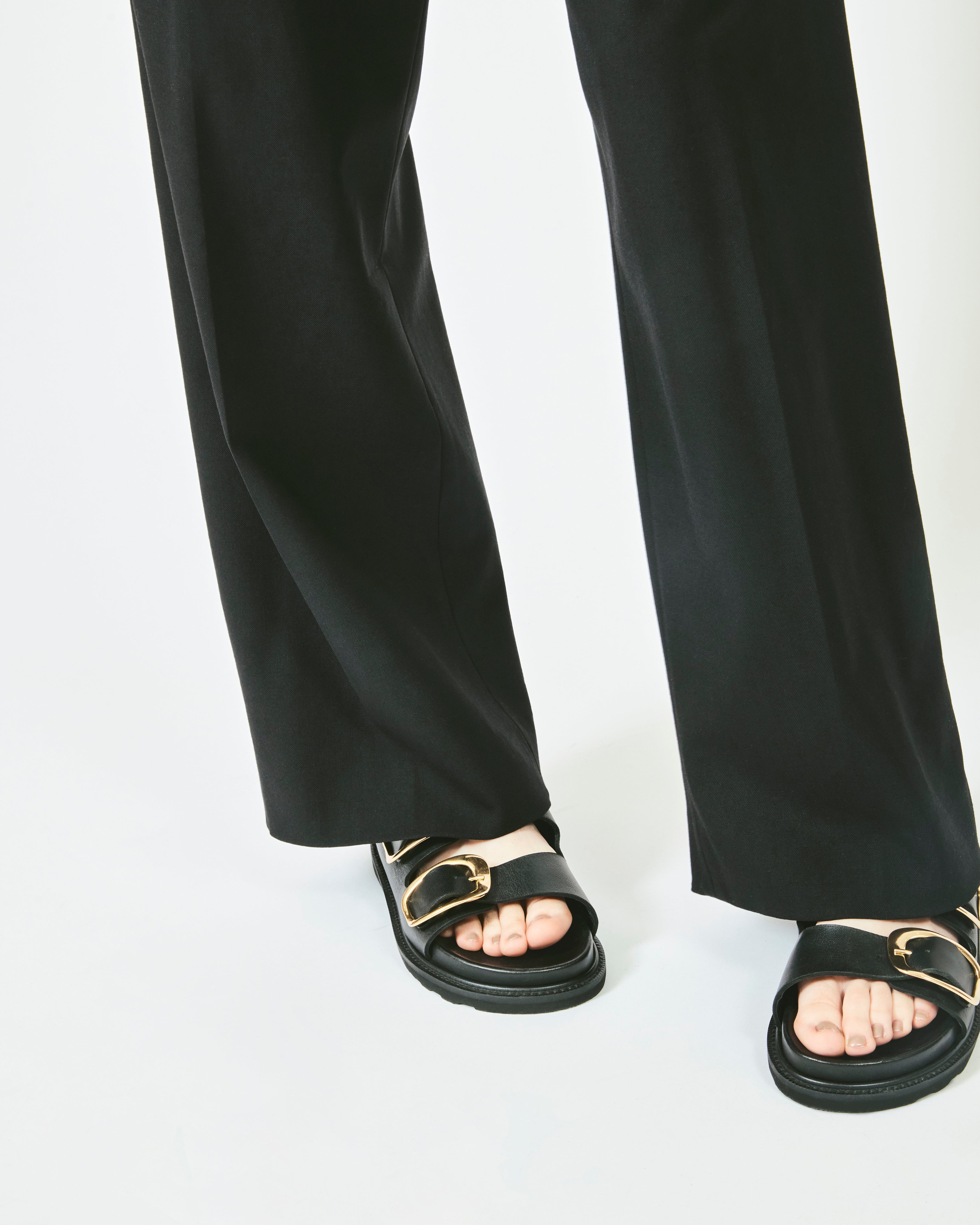 DOUBLE BUCKLE SANDALS BLACK – caminando.jp