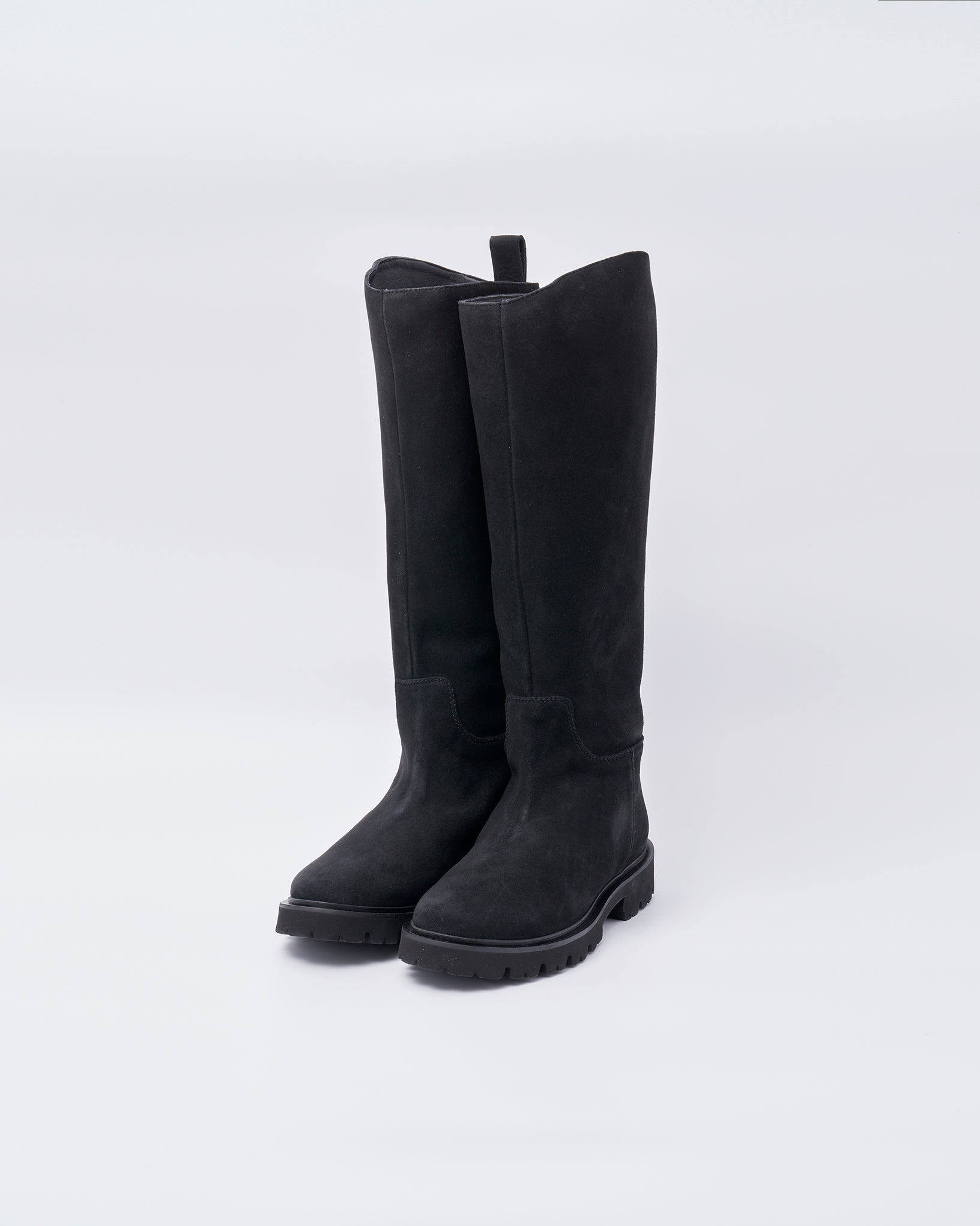 TREK SOLE RIDING LONG BOOTS BLACK SUEDE