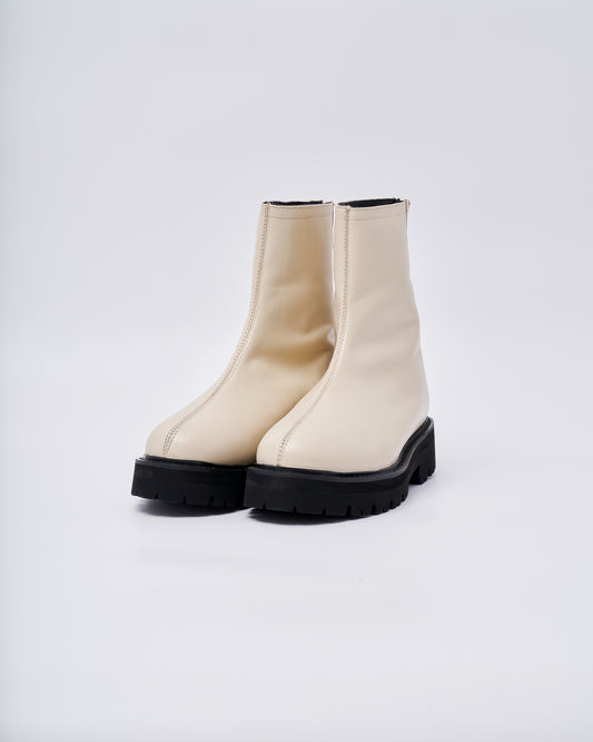 23104W BACK ZIP BOOTS OFF WHITE
