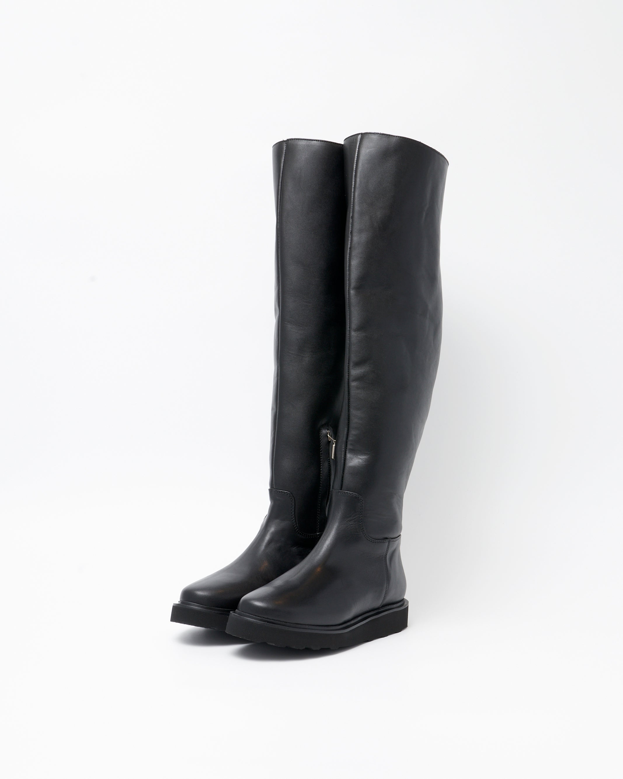 23113W KNEE HIGH BOOTS BLACK – caminando.jp